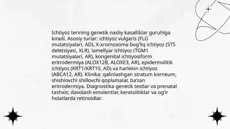 Terining nasliy ( dermatozlar) kasalliklari 4