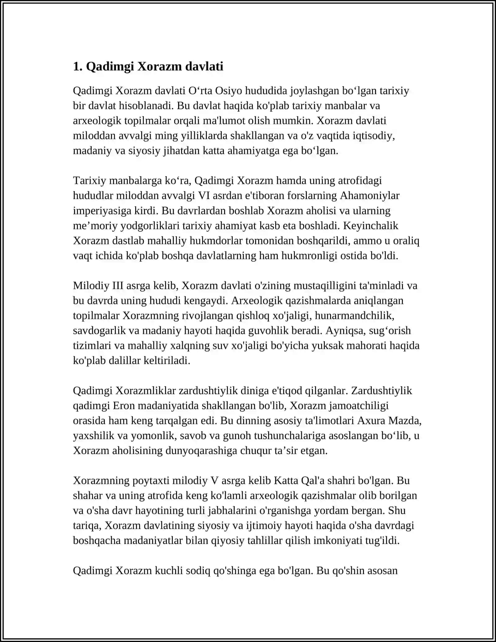 O'ZBEK DAVLATCHILIGINING TARIXIY BOSQICHLARI( O'ZBEKISTON HUDUDIDAGI TARIXIY DAVLATLAR MISOLIDA) 4