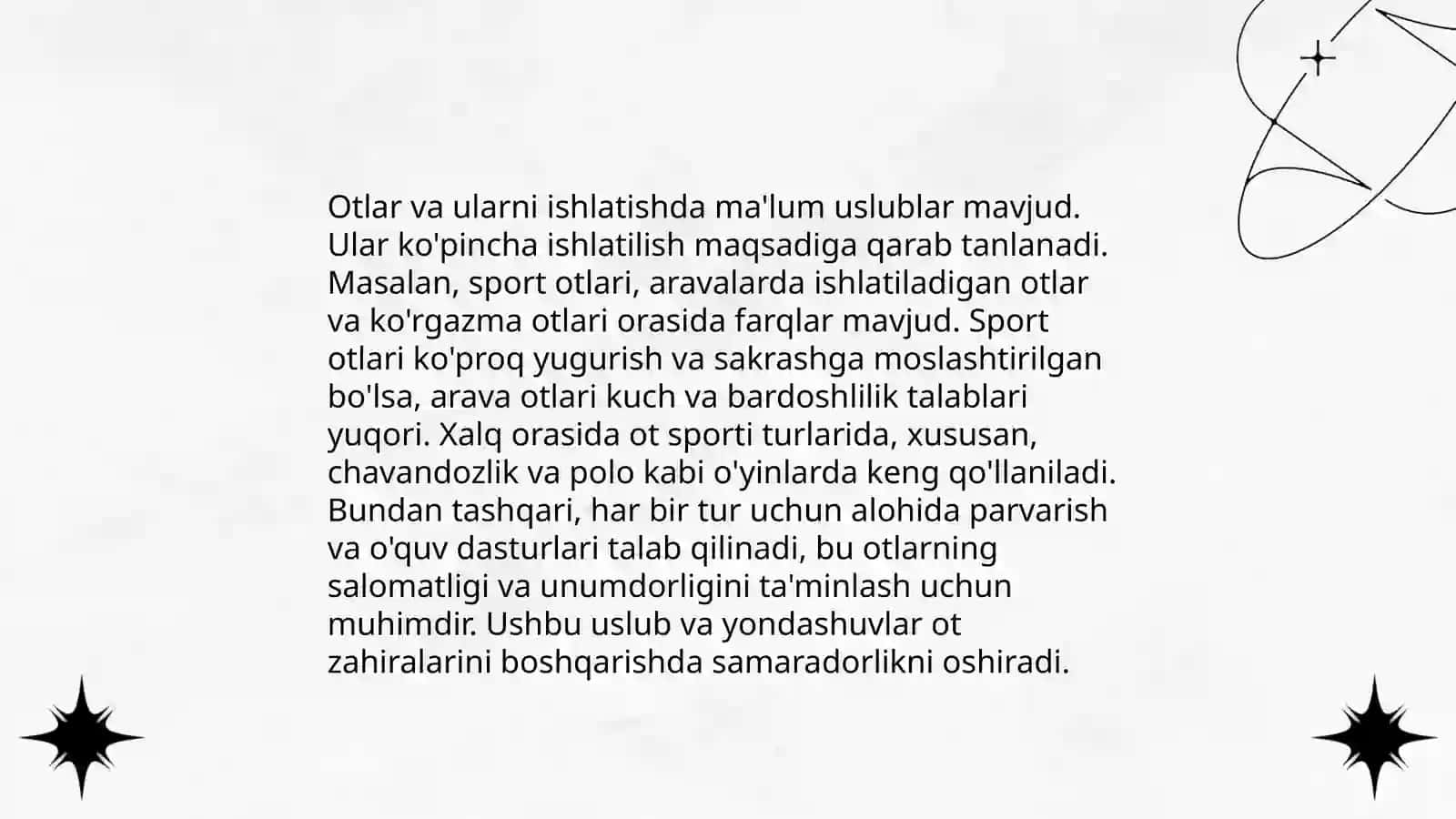 Otlarning turlari va ularning o'ziga xos xususiyatlari 4