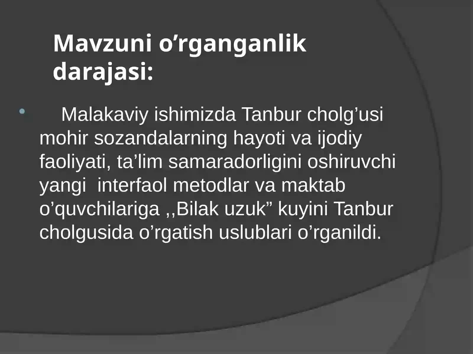Bilakuzuk kuyini o'quvchilarga o'rgatish metodikasi (Tanbur cholg'usi misolida) 4