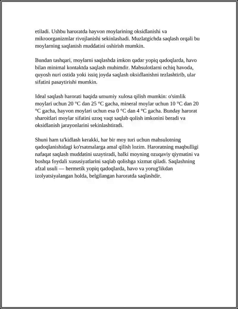 MOYLARNI SAQLASH SHAROITLARI 4