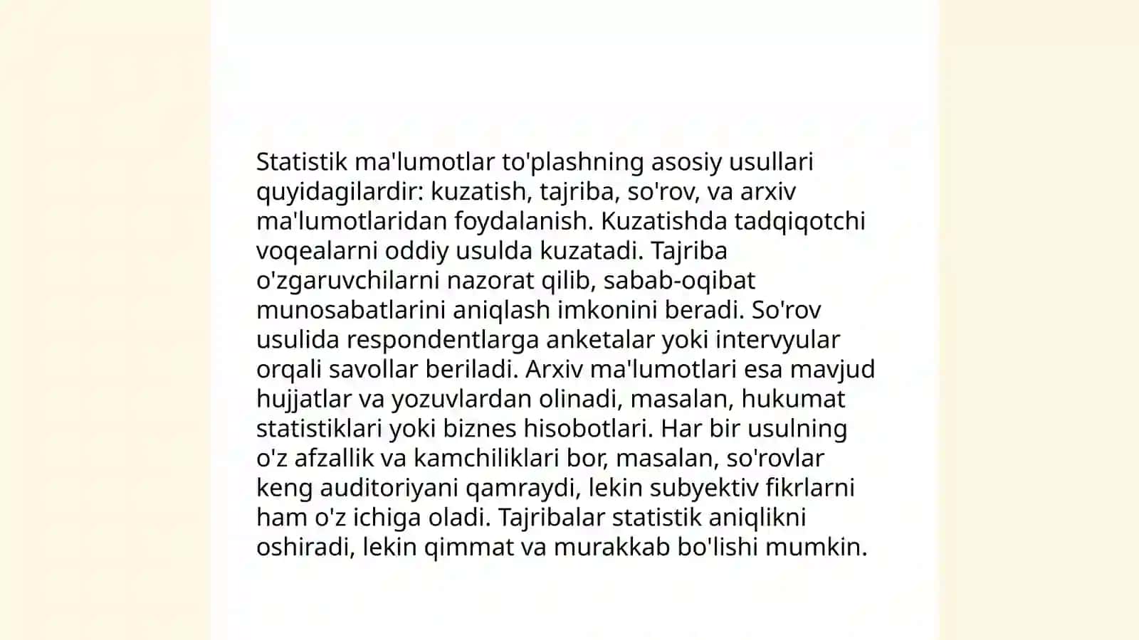 Matematik statistika elementlarini o’qitish metodikasi 4