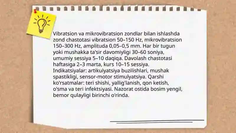 Logopedik massajda instrumental (biror anjom, zondlar vositasidan) ta'sir etish metodlari 4