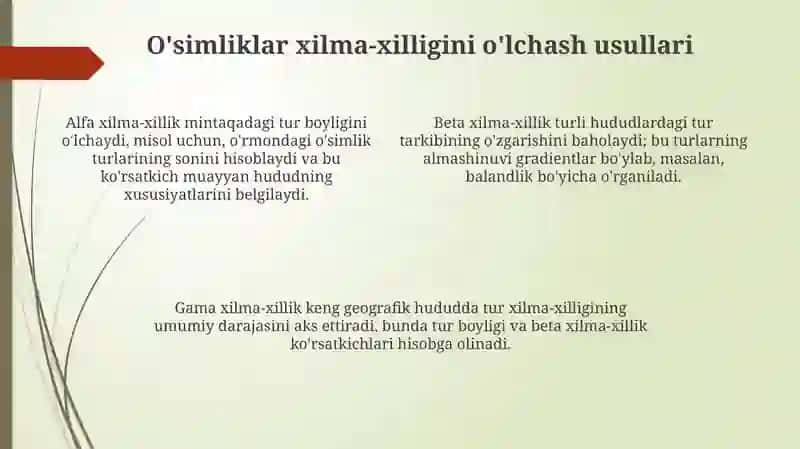 O'simliklar xilma-xilligining mohiyati va ahamiyati 4