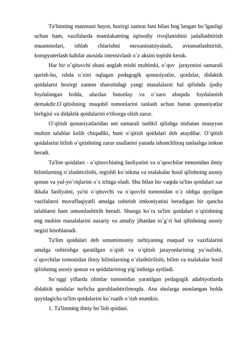 Ta'lim qonuniyatlari va qoidalari 4