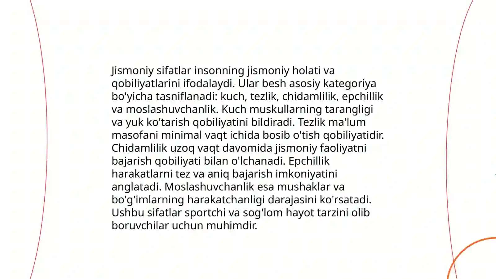 Jismoniy sifatlarning umumiy tavsifi 4