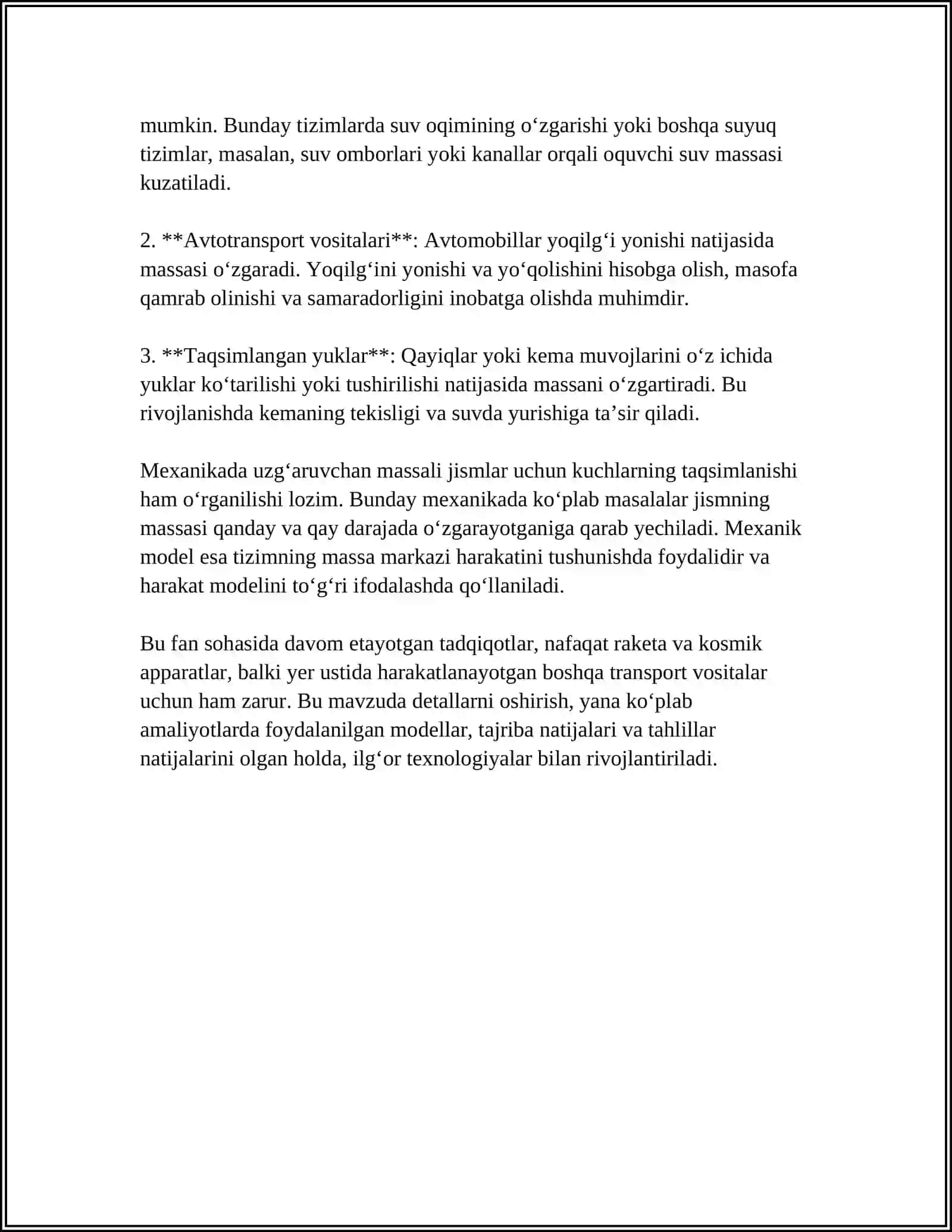 UZGARUVCHAN MASALI JISIMNING HARAKATI. REAJTIV HARAKAT 4