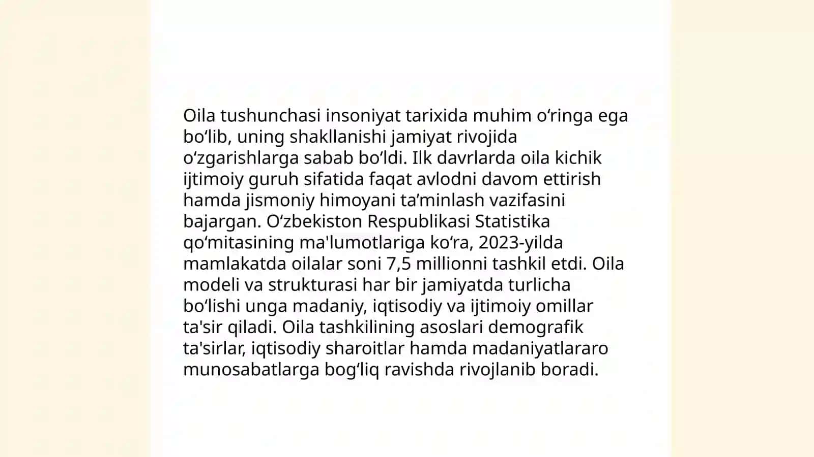 Oilaning kelib chiqishi tarixi 4
