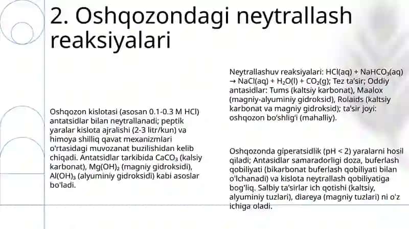 Oshqozon-ichak yara kasalliklarida antatsid preparatlarini qo'llashning biokimyoviy asoslari 4