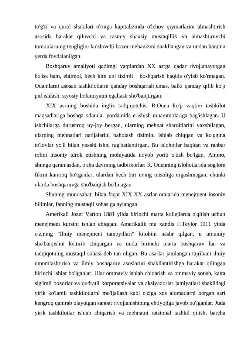 MENEJMENT RIVOJLANISH TARIXI VA HOZIRGI HOLATI 4