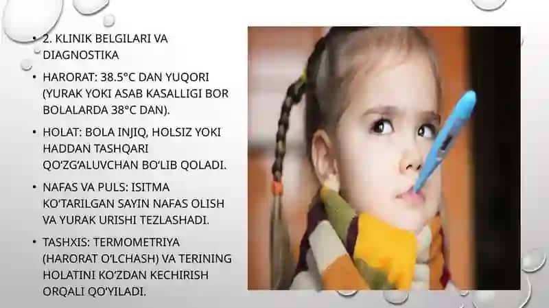 Bolalarda gepertermiya sindromida birinchi yordam koʻrsatish 4
