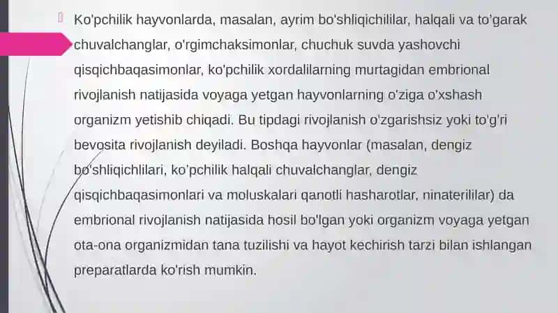 Umurtqali va umurtqasiz hayvonlar misolida embriogenez xilma-xilligining filogenetik asoslari 4