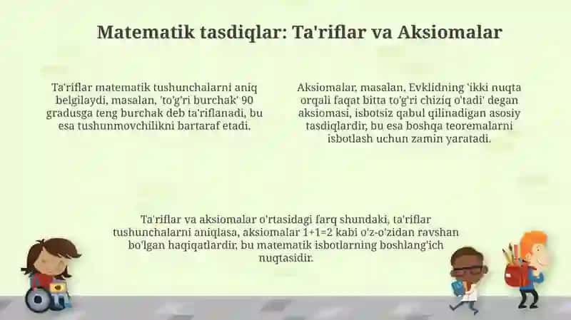 Matematik tushuncha. Matematik hukm. Matematik xulosa 4