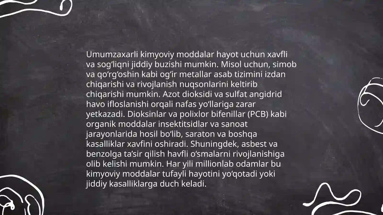 Kimyoviy omillarni umumzaxarli va maxsus ta'siri haqida tushuncha 4