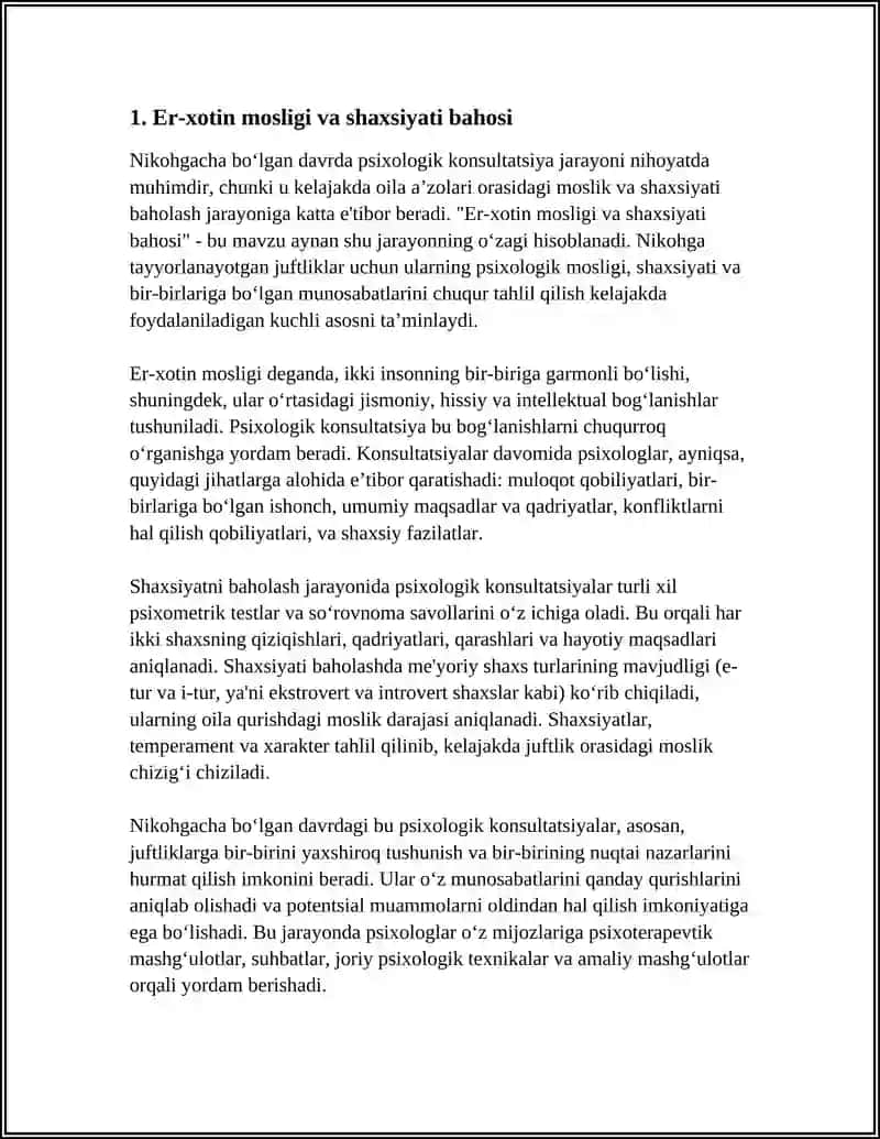 NIKOHGACHA BOLGAN DAVRDA PSIXOLOGIK KONSULTATSIYA 4