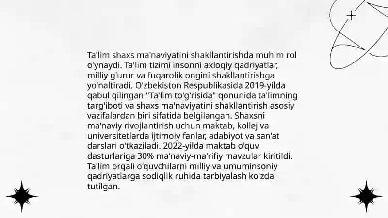Ta'lim Tarbiyadan Mavzu 4