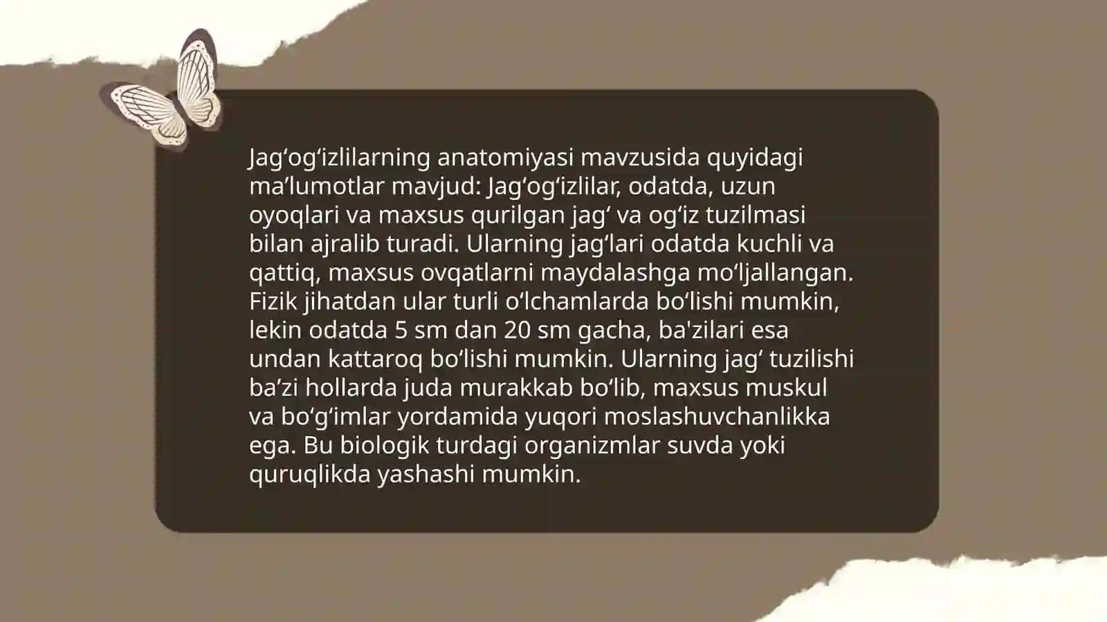 Jagʻogʻizlilar boʻlimi. Baliqlar katta sinfi 4