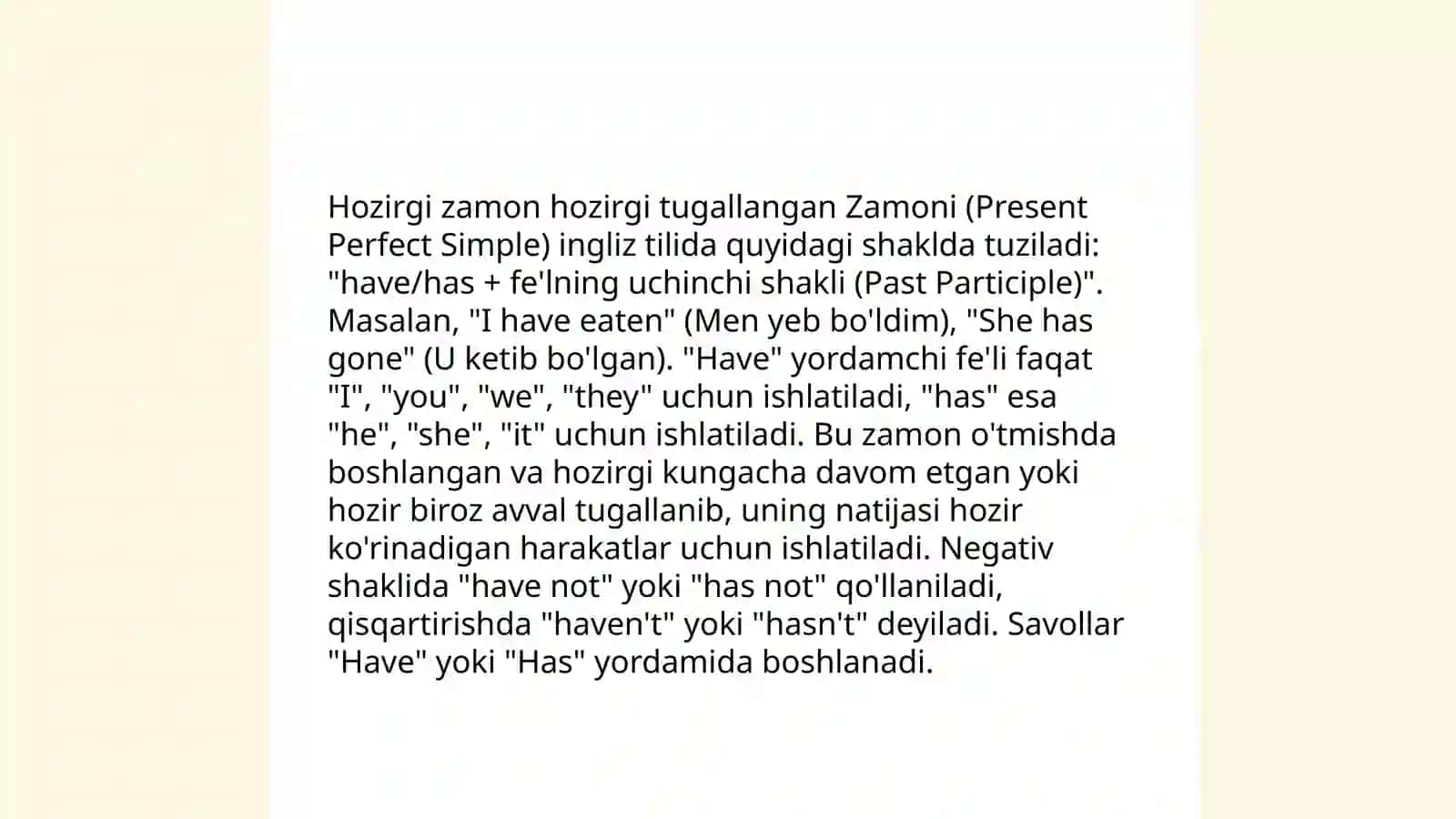 Present Perfect Simple 4