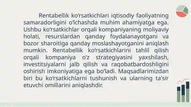 RENTABELLIK KO‘RSATKICHLARI VA ULARGA TA’SIR ETUVCHI OMILLAR TAHLILI 4