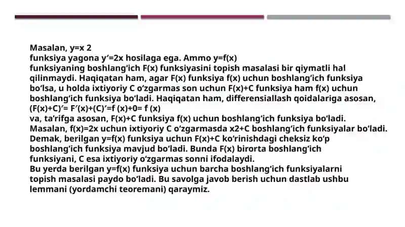 Aniqmas integral. Aniq integral 4