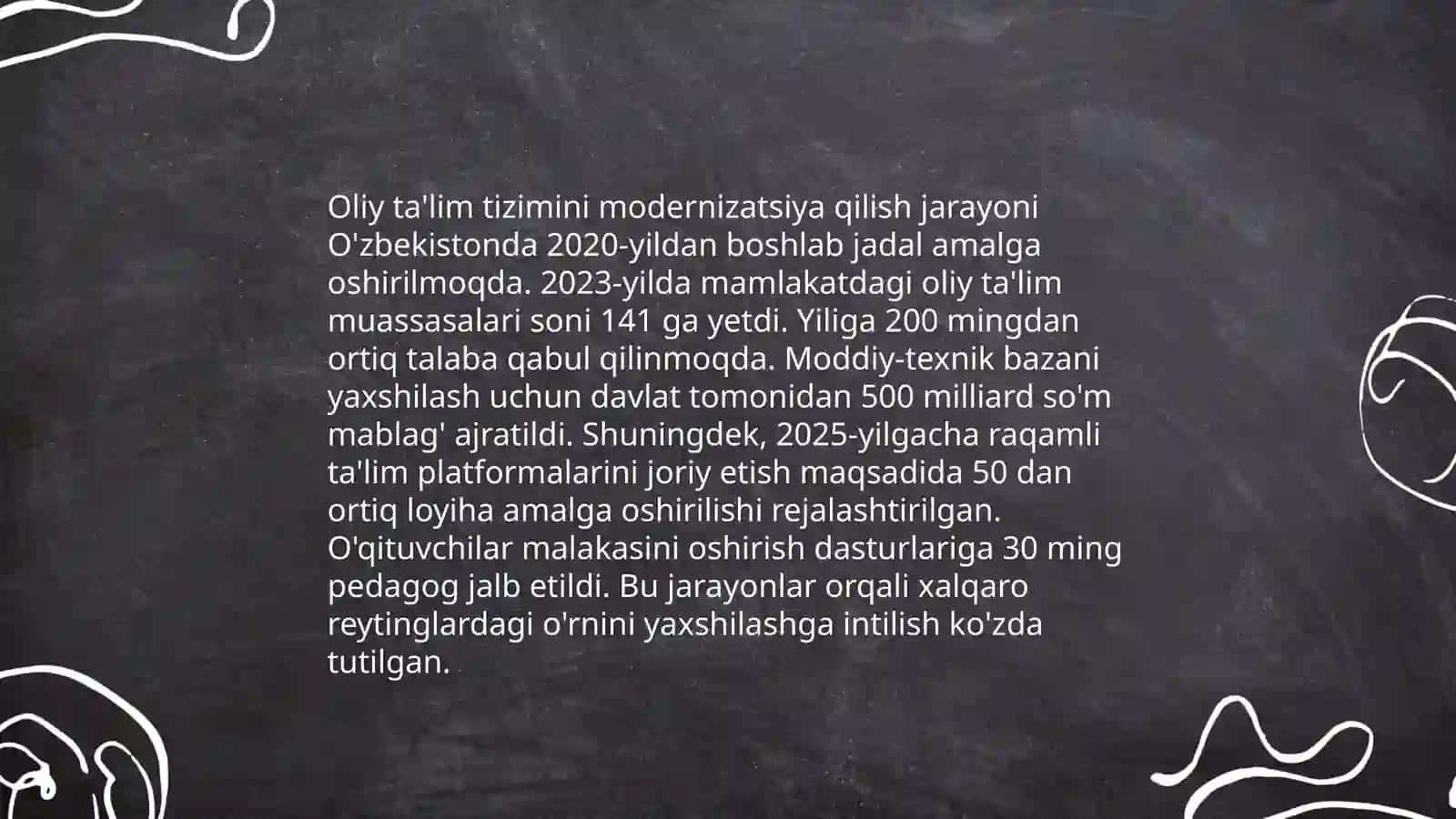 Mustaqillik yillarida O'zbekistonda ta'lim sohasidagi islohotlar 4