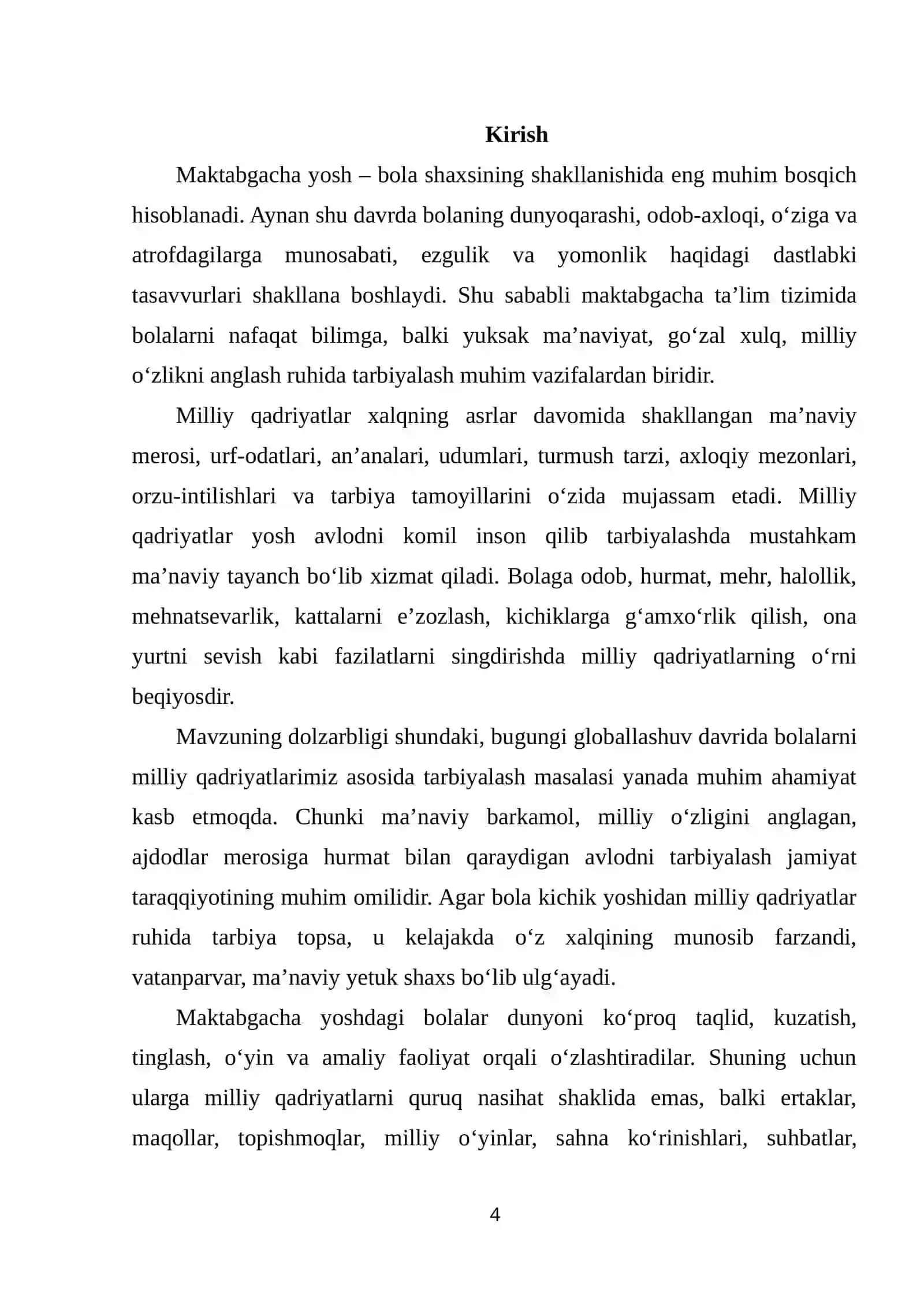 Maktabgacha yoshdagi bolalarni milliy qadriyatlarimiz asosida tarbiyalash 4