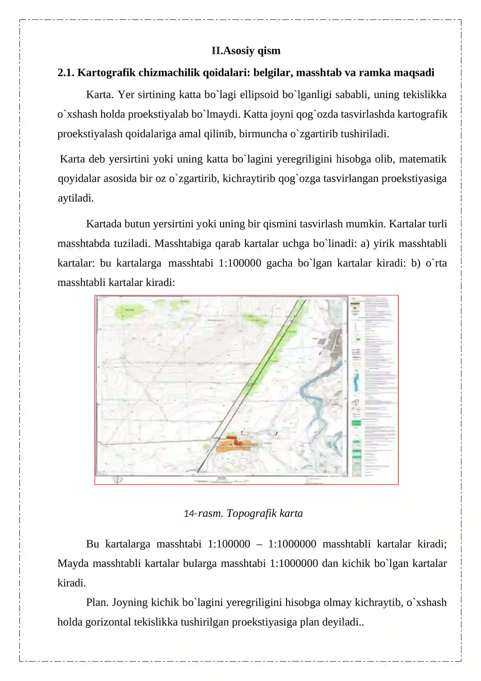 Kartografik chizmachilik qoidalari belgilar, masshtab va ramka 4