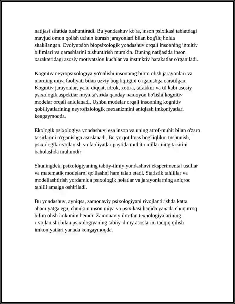 PSIXOLOGIYANING TABIIY-ILMIY ASOSLARI 4