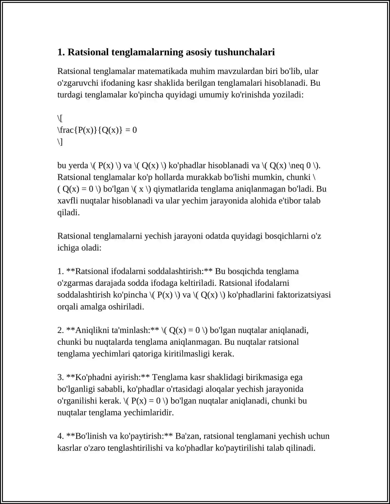 RATSIONAL TENGLAMA VA TENGSIZLIKLARNI O‘QITISH METODIKASI 4