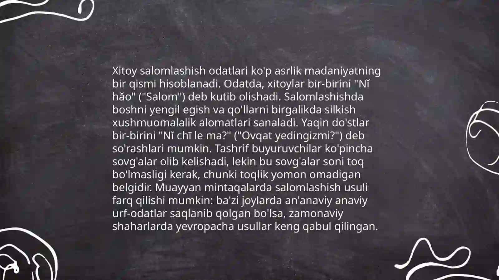 Xitoy tilida salomlashish 4