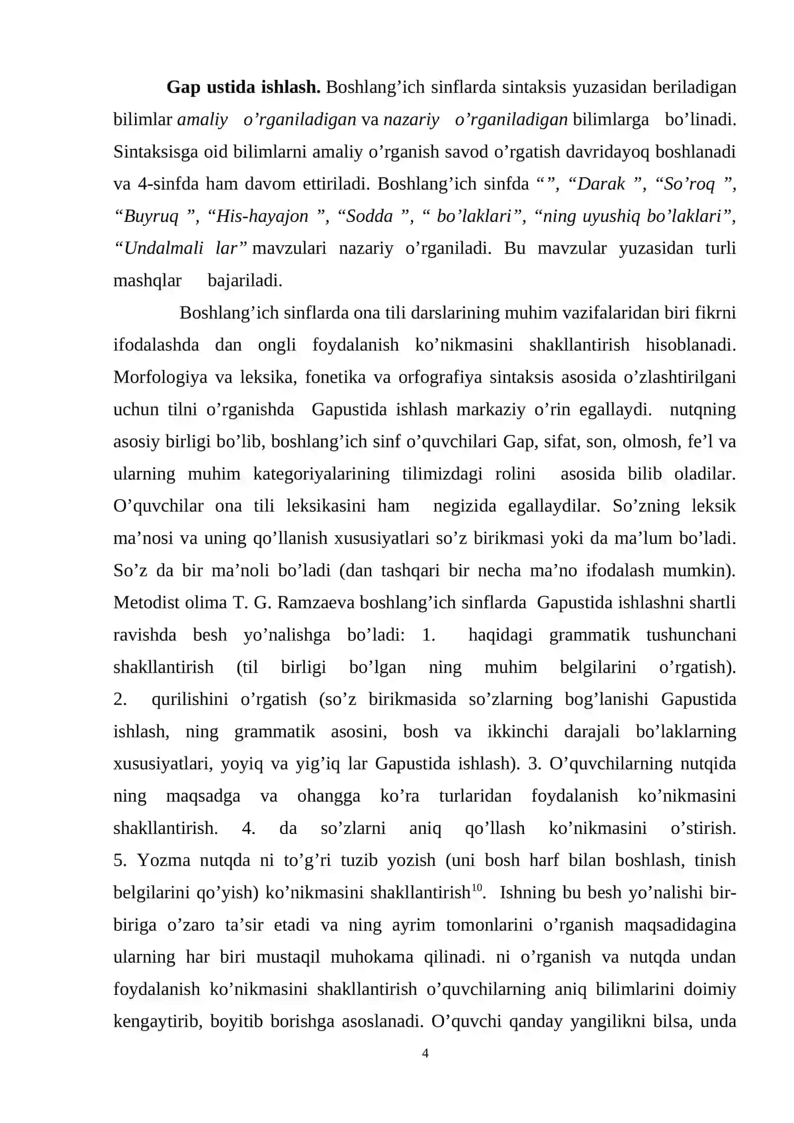 BOSHLANG'ICH SINFLARDA GAP MAVZUSINI O'RGATISH METODIKASI 4