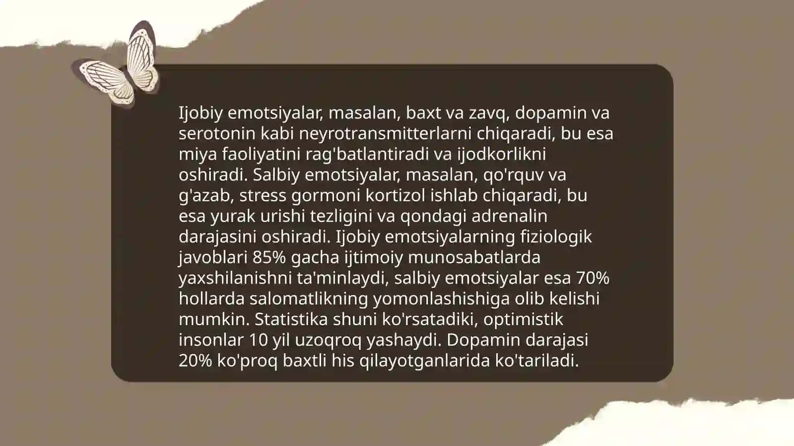 Emotsional ta'sirlarga javob berish va uning har turlari xarakteriskasi 4