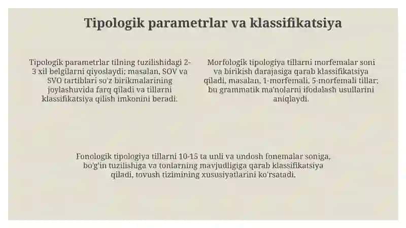 Lisoniy tipologiya: Ta'rif, maqsad va vazifalar 4