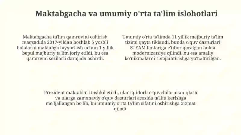 Ta'lim sohasidagi islohotlarning asosiy yo'nalishlari 4