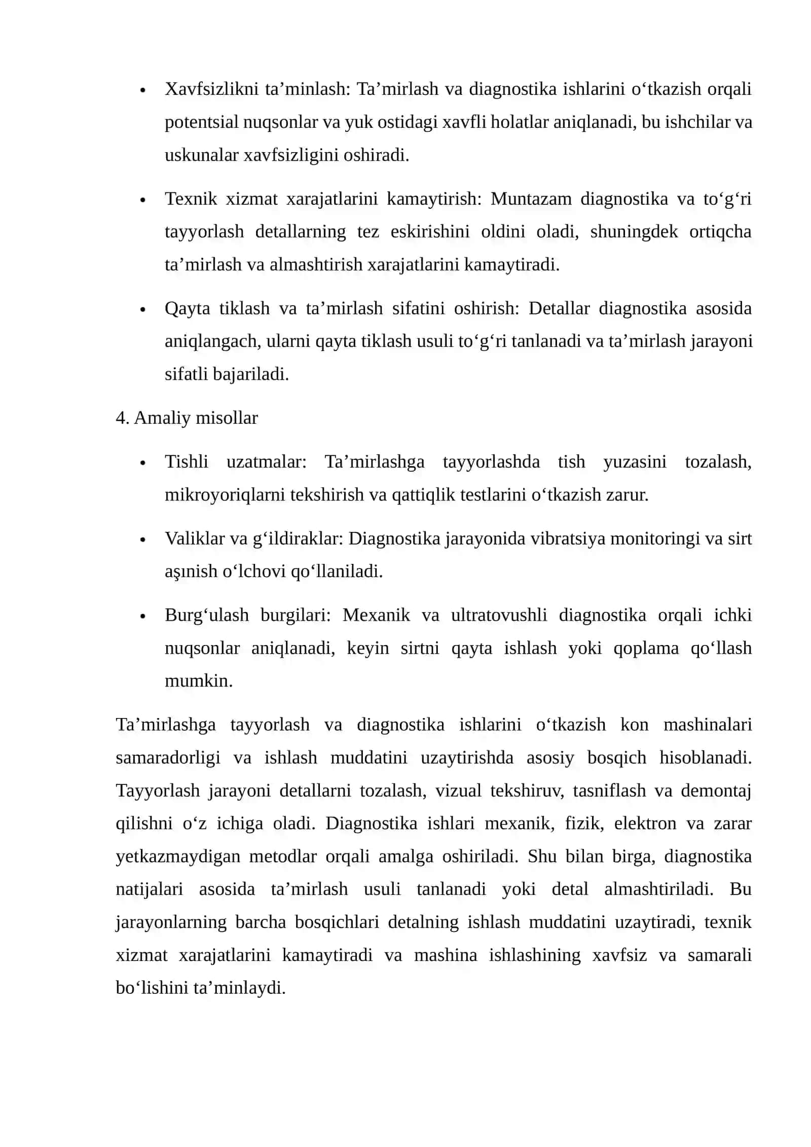Kon mashina va uskunalari detallari ta’mirlash texnologik jarayonlari 4