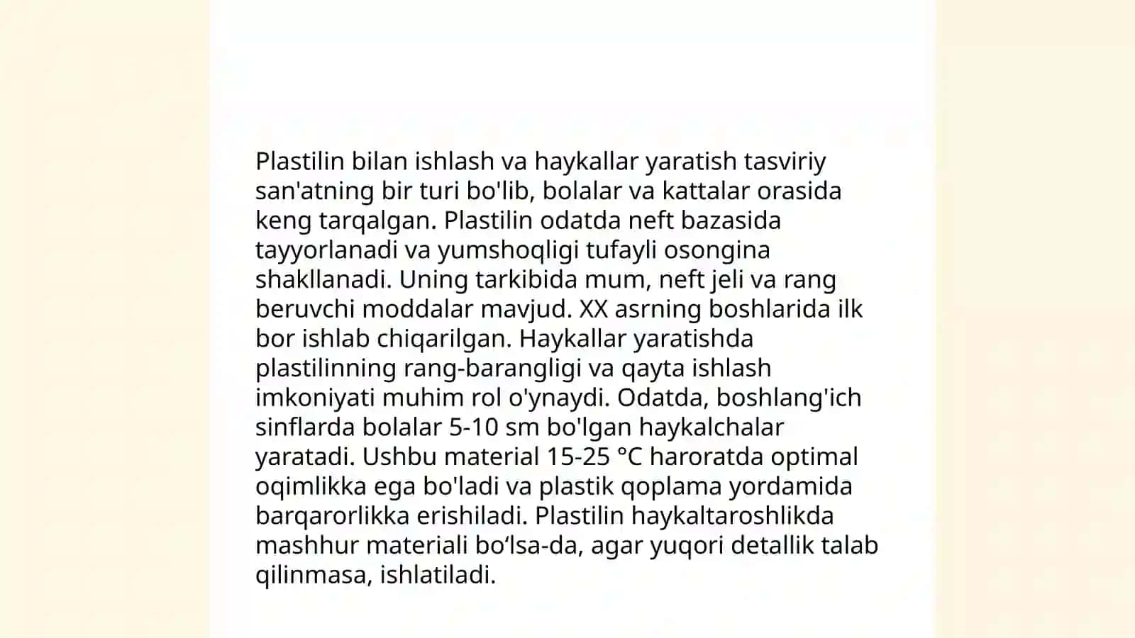 Boshlang'ich sinf texnologiya (1-2-3-4 sinflar) darslari uchun ishlanmalar tayyorlash 4