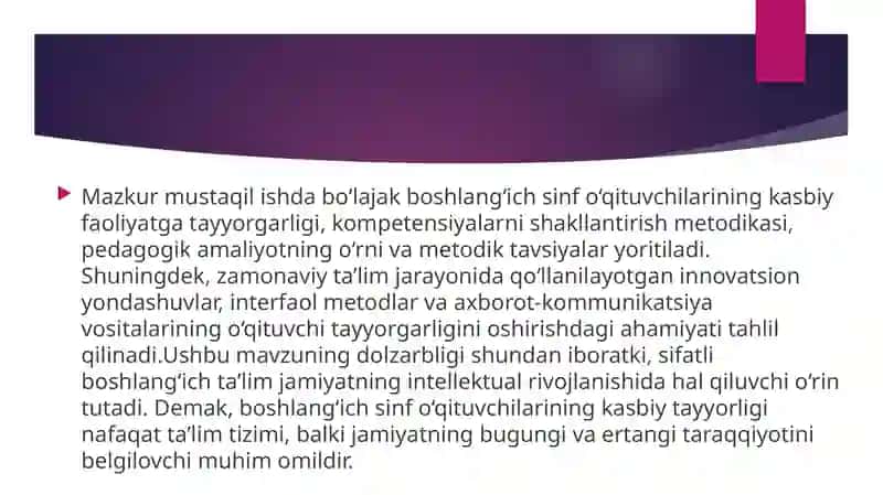 Boʻlajak boshlangʻich sinf oʻqituvchilarining kasbiy faoliyatga tayyorgarlik metodikasi 4