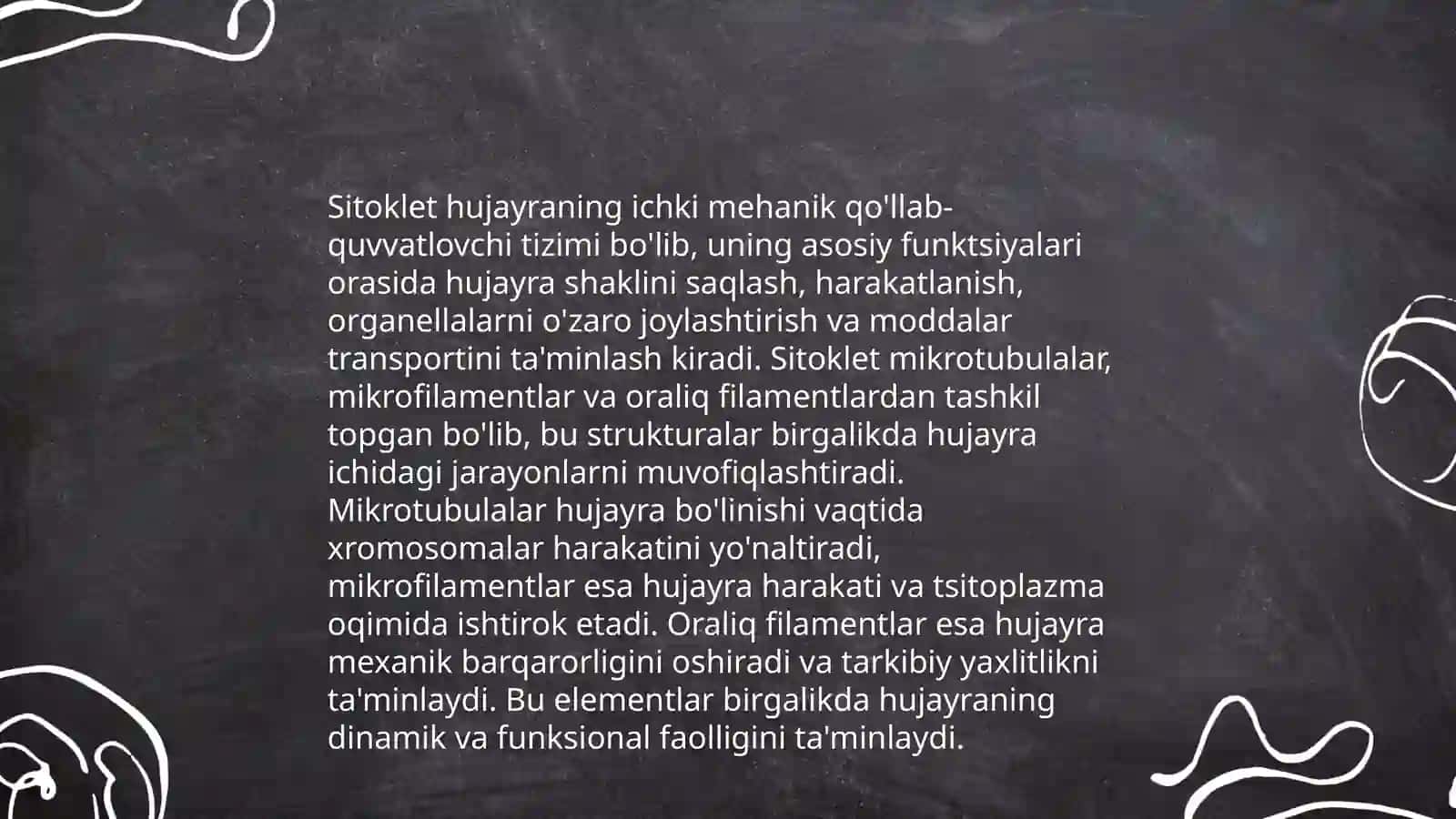 Hujayra sitoskeletining strukturaviy va funksional tashkil etilishi 4
