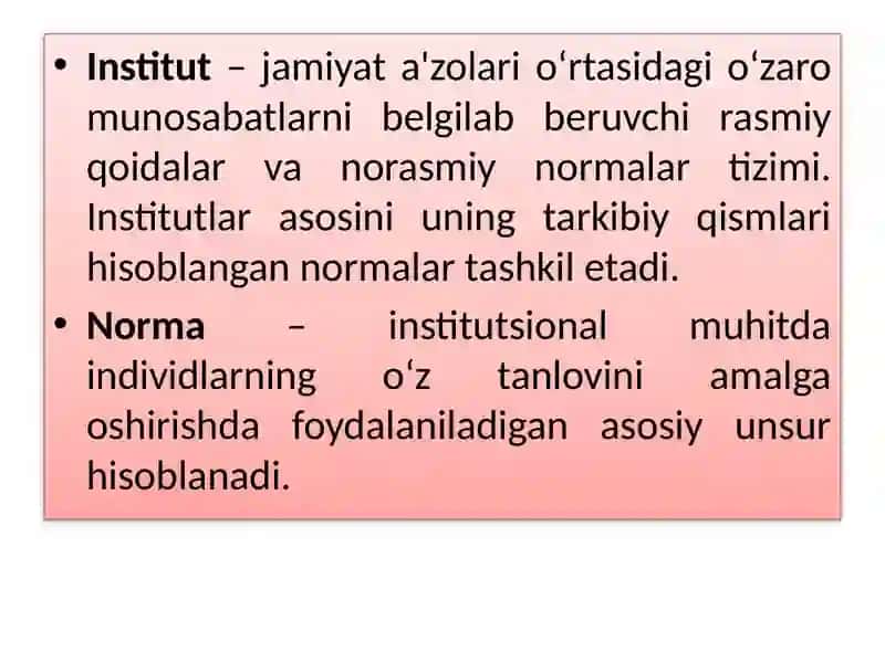 INSTITUTLAR VA ULARNING JAMIYAT RIVOJLANISHIDAGI ROLI 4