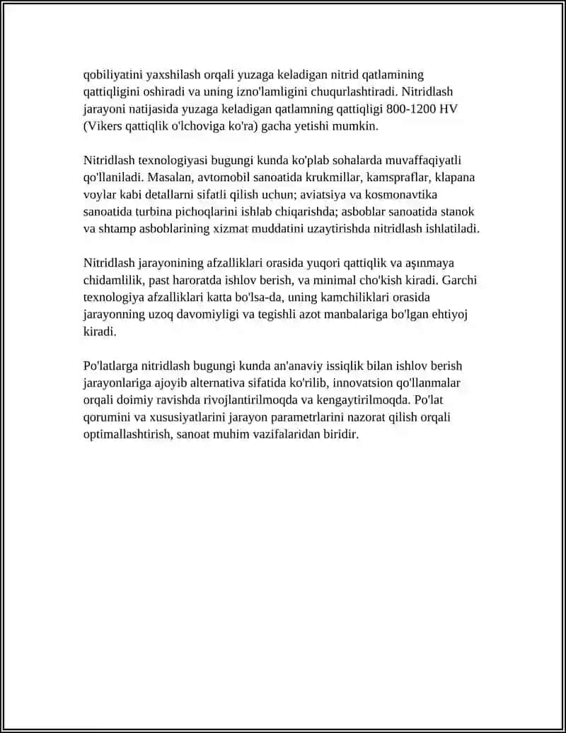 PO'LATLARGA KIMYOVIY TERMIK ISHLOV BERISH 4