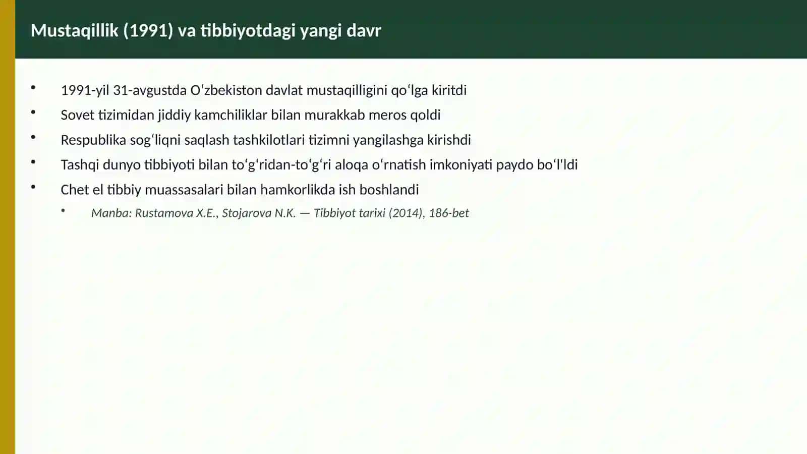 Yangi Oʻzbekistonda sogʻliqni saqlash tizimini isloh qilish va uning asosiy tamoyillari 4