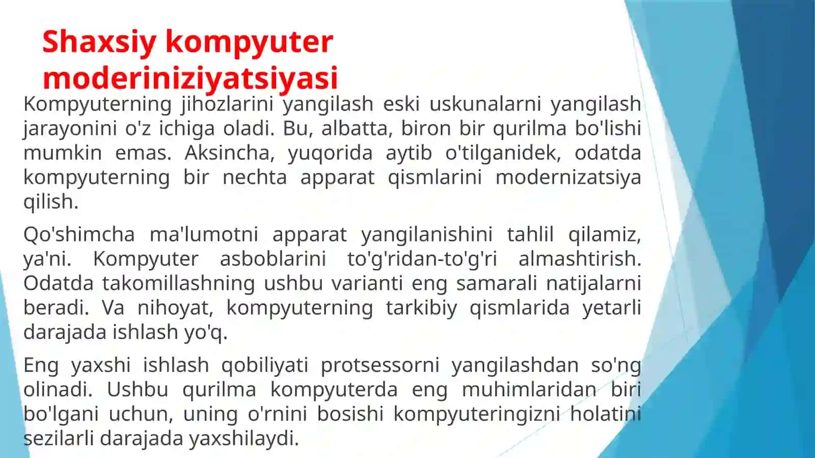Kompyuterni yig'ish va modernizatsiya qilish 4