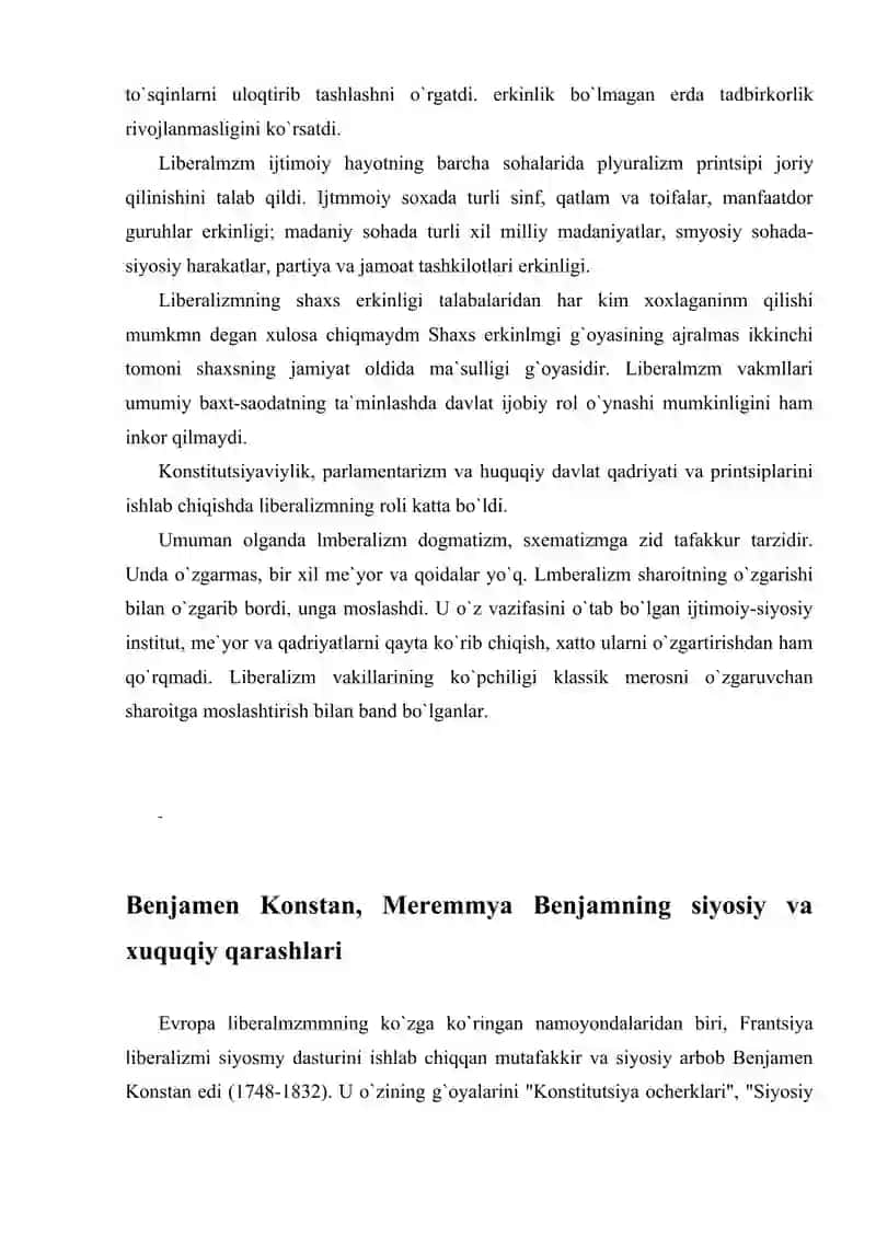 Liberalizm siyosiy va huquqiy g`oyalarining shakllanishi va rivojlanishi 4