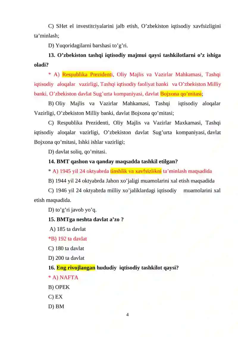JAHON IQTISODIYOTI VA XALQARO IQTISODIY MUNOSABATLAR 4