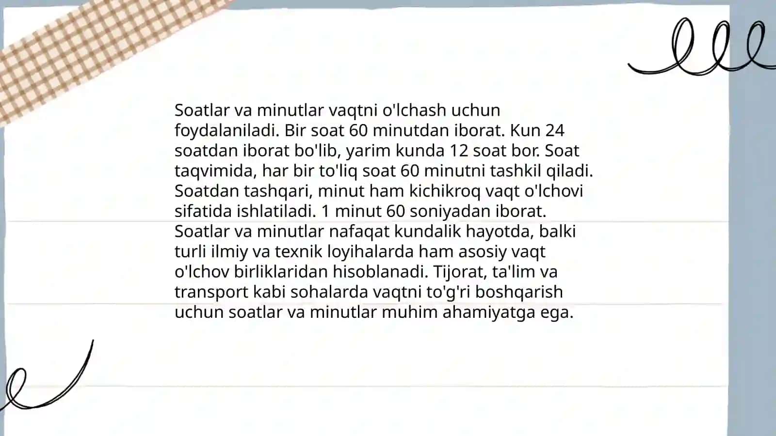 Vaqt tushunchasi 4