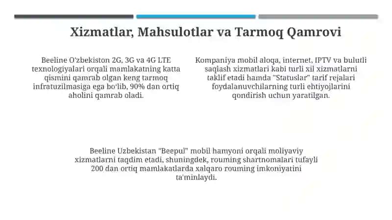 Beeline Uzbekistan: Tarix va Rivojlanish 4