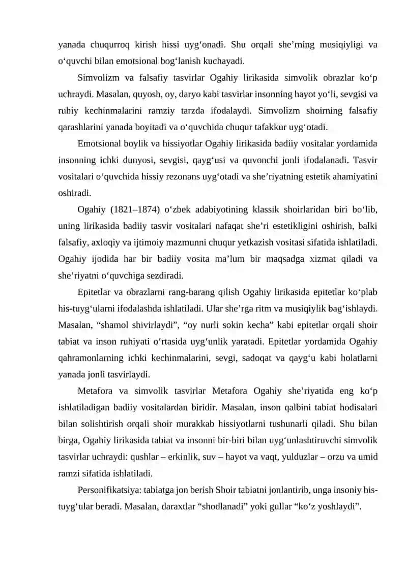 OGAHIY LIRIKASIDA BADIIY TASVIR VOSITALARI TAHLILI 4