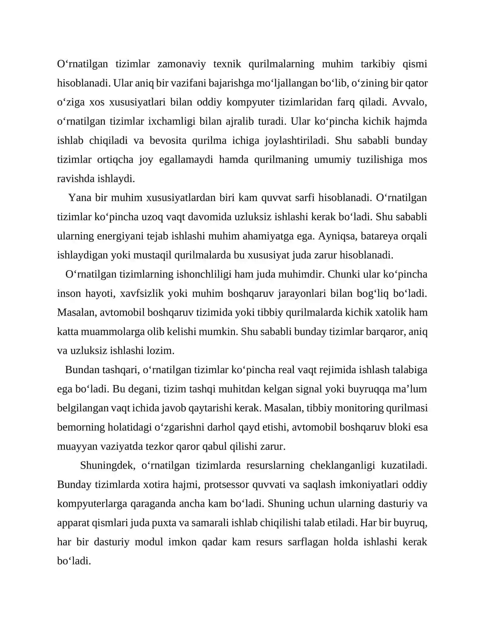 O'tkazilgan tisimlarida islatiladigan operatsiya tisimlar, architects, avzalliklari va kamchiligi 4