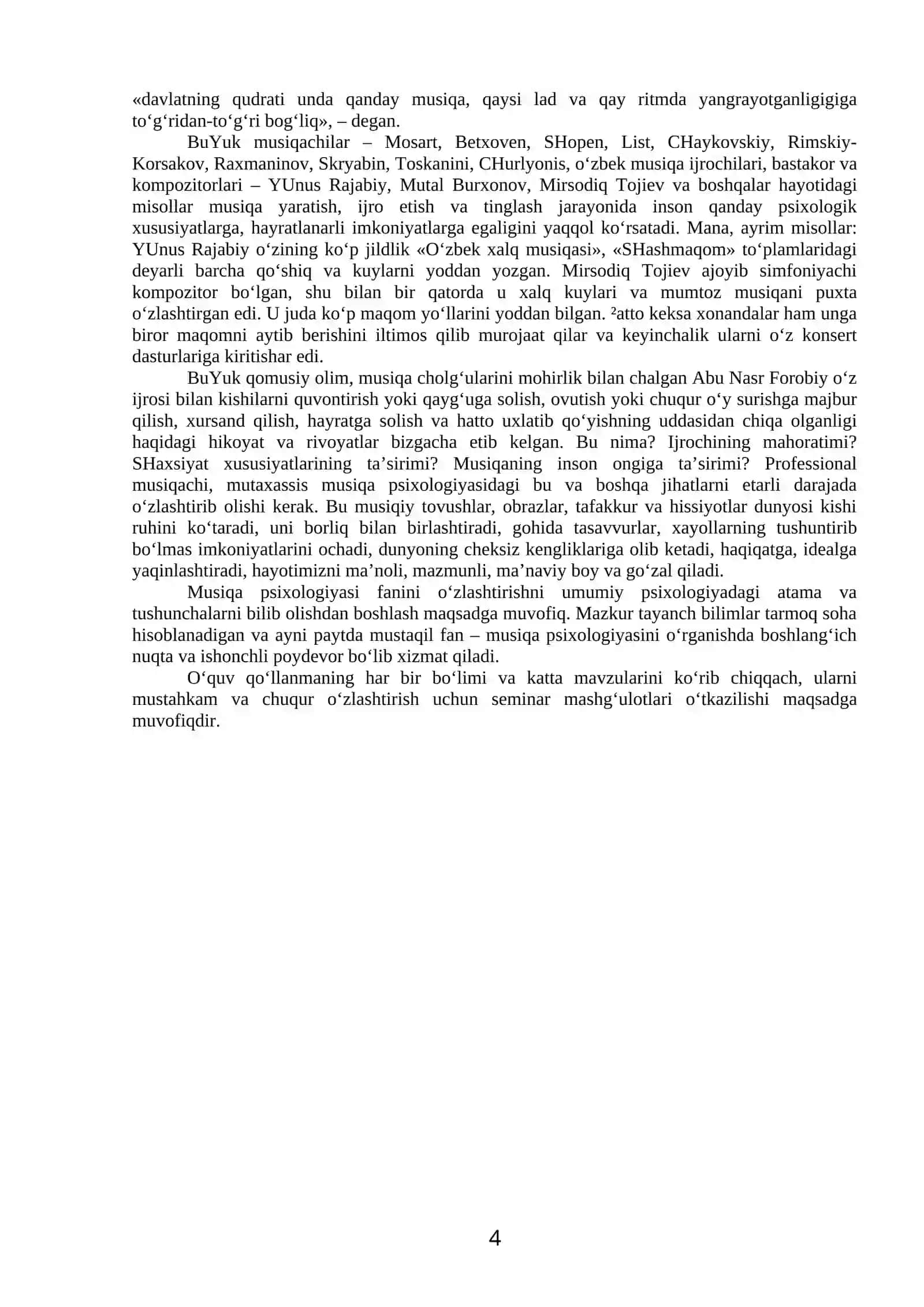 MUSIQA PSI XOLOGIYASI 4
