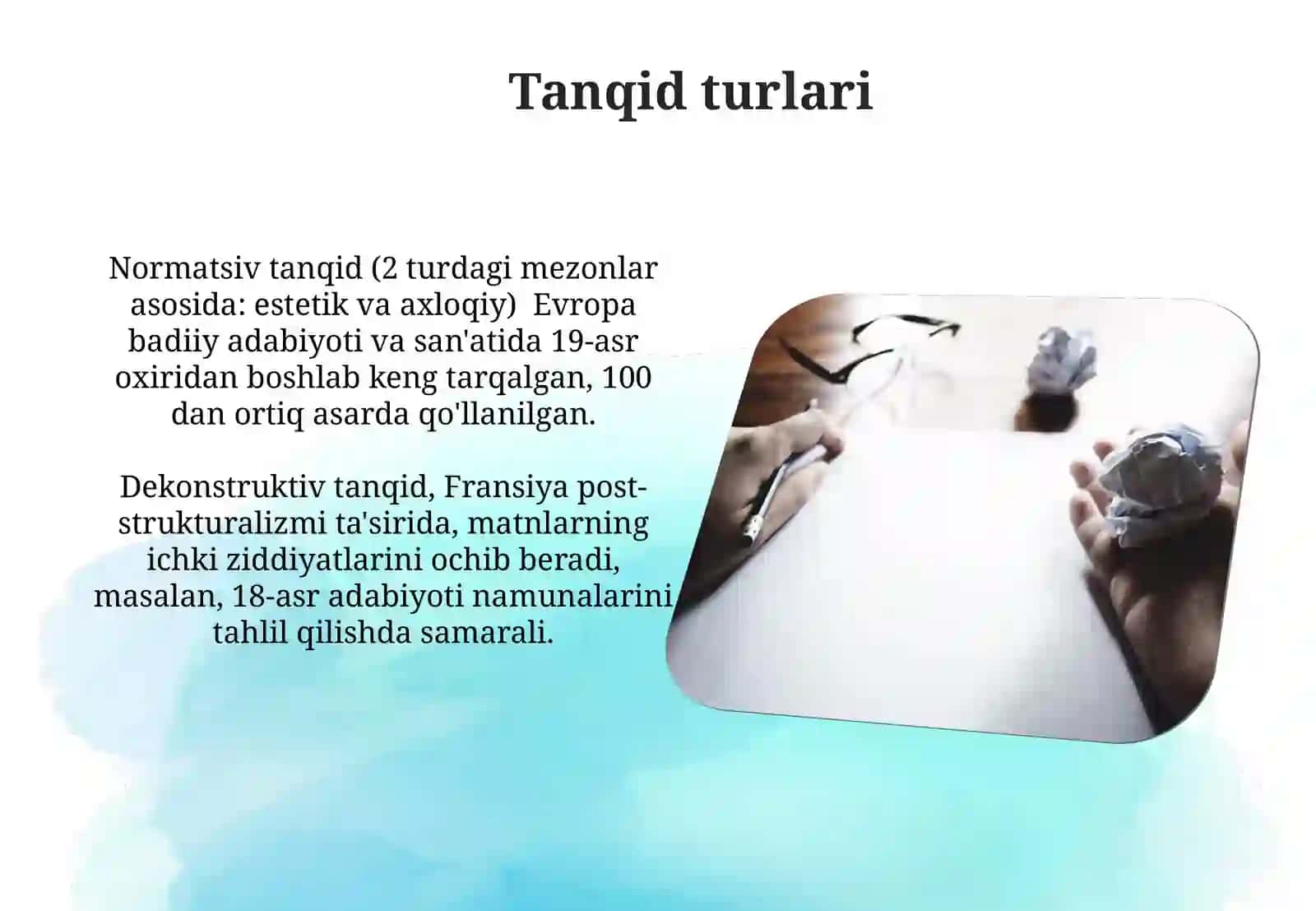 Tanqid va tanqidiy fikrlash muhumligi 4